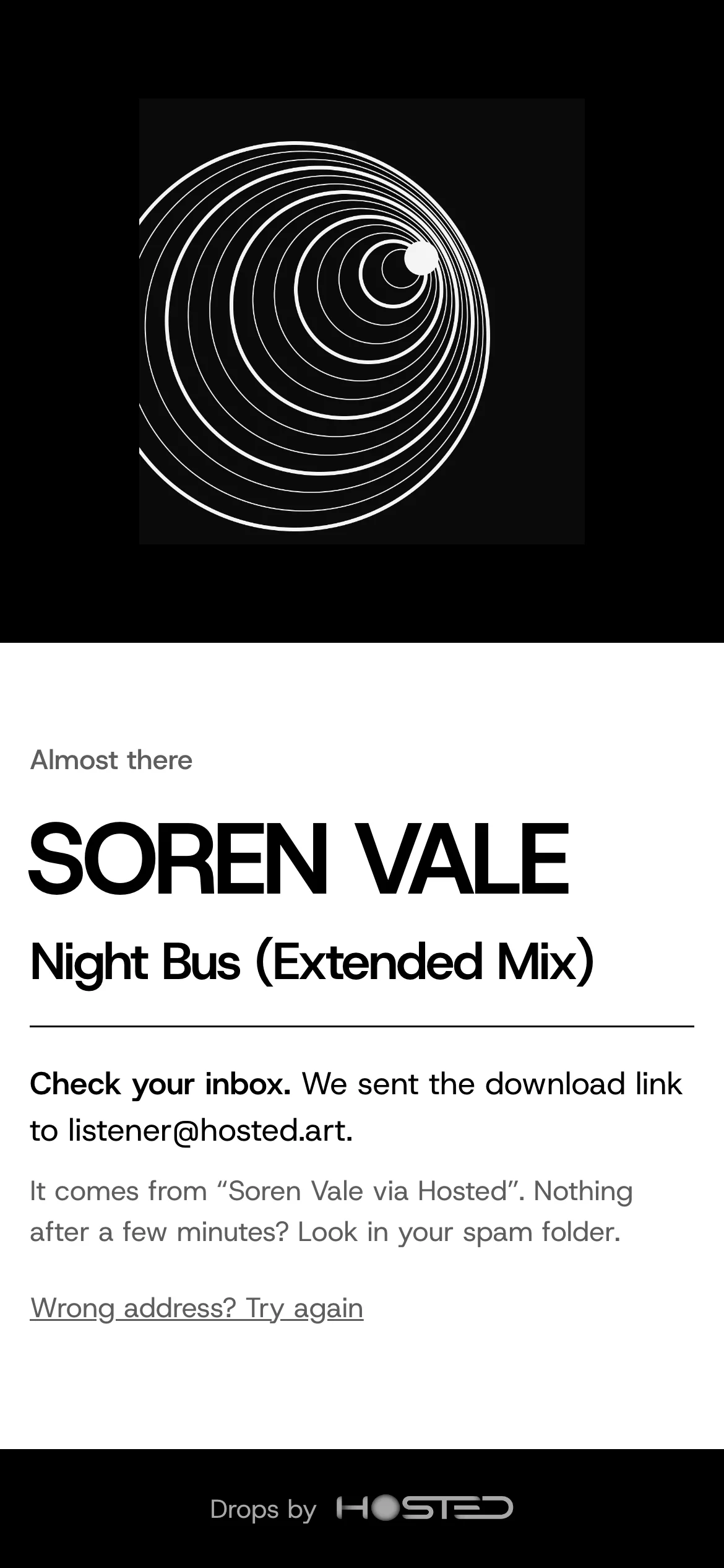 After the follow: Check your inbox, we sent the download link to your email